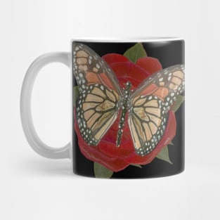 Rose Flower Monarch Butterfly Mug